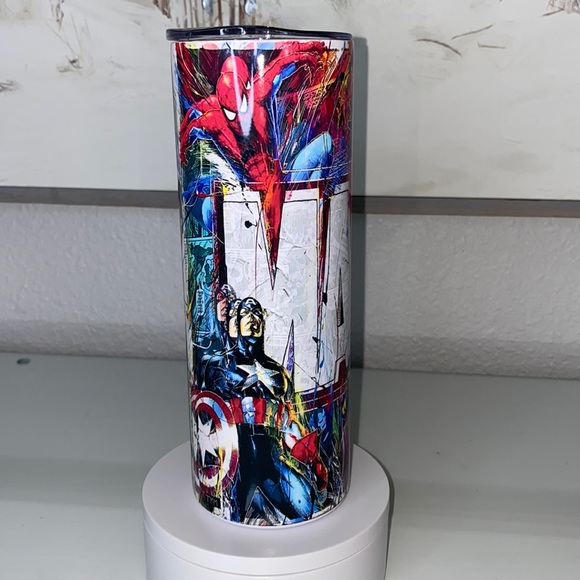 Other - Marvel Super Heroes Comics Style Stainless Steel Tumbler ❤️ LIKE NEW! 💙